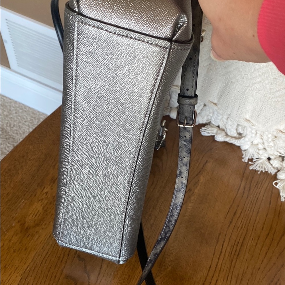 COACH Brooke Silver Snake Print Leather Handbag / Crossbody - Picture 8 of 15